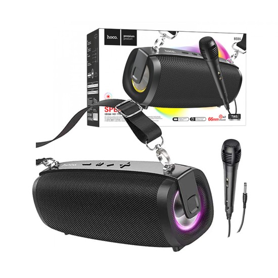 Hoco Outdoor BT Speaker BS55 Gallant with Mic 1500mAh Black Hoco Outdoor BT Speaker BS55 Gallant with Mic 1500mAh Black